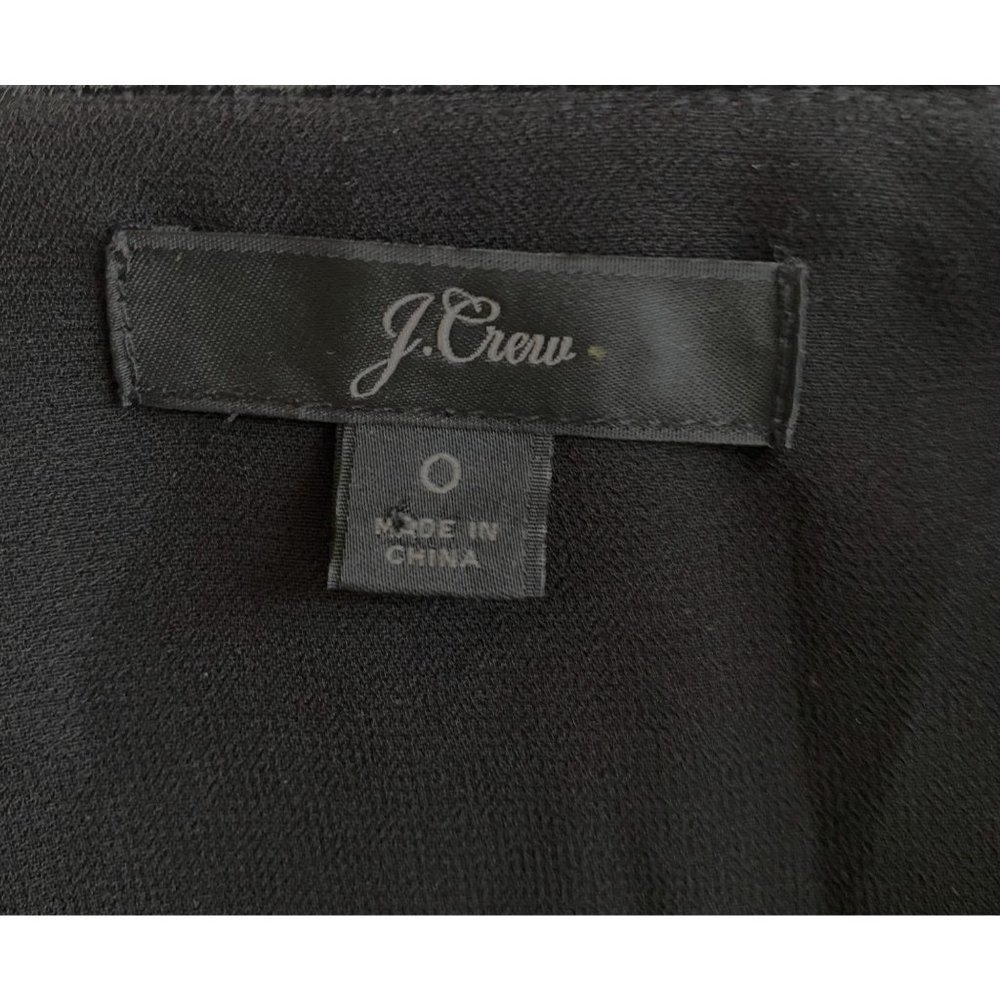 J. Crew Womens Size 0 Black Velvet Faux-Wrap Top, Style J4962 - Picture 6 of 7